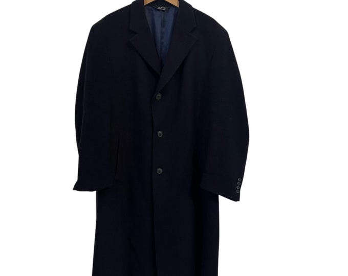 Jos A Bank Men's Black Wool Peacoat Size 40R Men Large Dressy Winter Pea Coat for Men