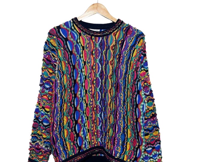 Vintage Rainbow COOGI Australia Sweater Unisex Adult Size Medium