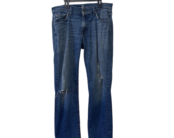 7 For All Mankind Austyn Jeans Distressed Ripped Paint Size 30 Mens Jean