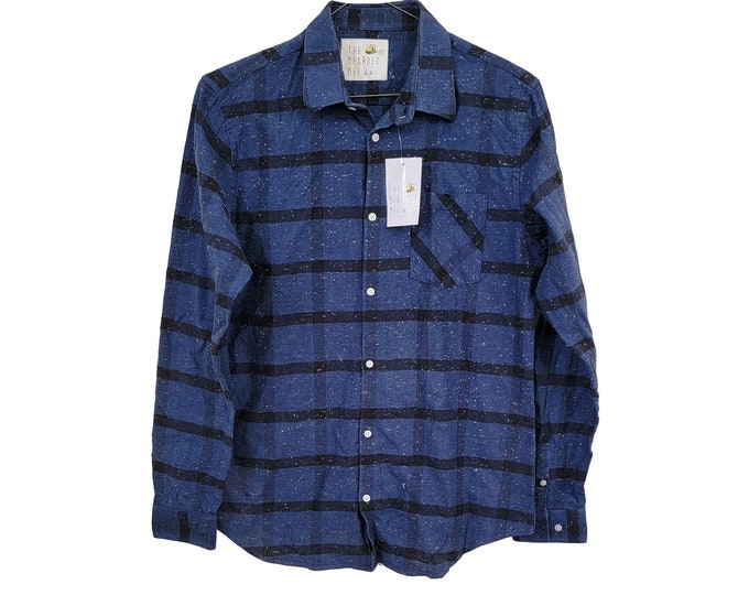 Galaxy Blue Star Night Sky Vintage Flannel MEDIUM