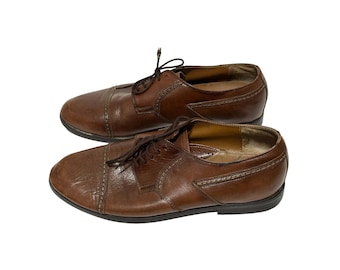 Whiskey Brown Vintage Leather Oxford Shoes Men's Size 9.5 D US