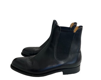 J M Weston French Designer Boots Handmade Artisan Chelsea Boots Modele Protege Men's US Size 7.5 C Vintage Black Ankle Boot for Men