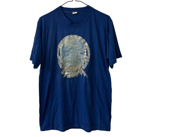 Vintage 1970s Marijuana Tshirt Weed T-shirt Natures Gift Glitter Graphic T shirt Faded Old Tee Size Lage