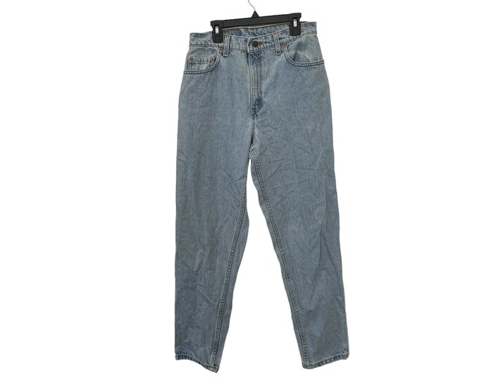 80's Vintage Levi's 550 Stone Washed Denim Jeans Relaxed Fit 5-Pocket Tapered Legs Womens Size 10 Reg Medium Made in USA