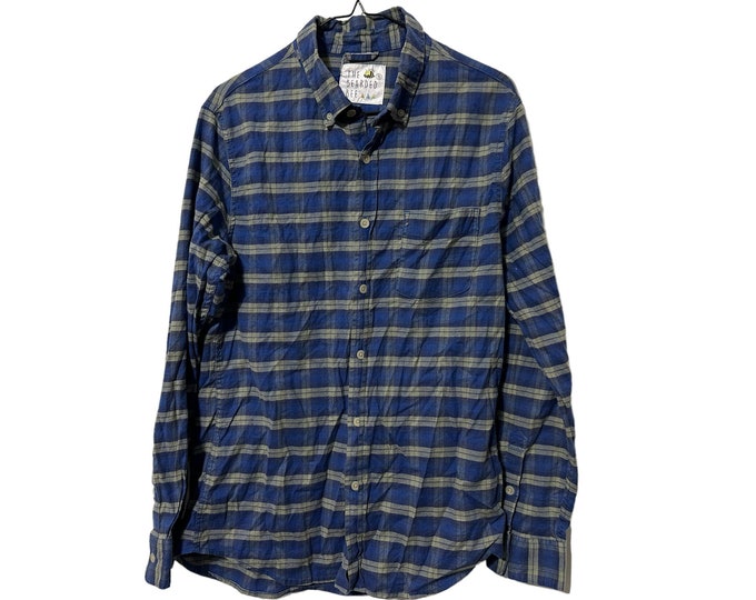 Blue Plaid Button Down Shirt Size Small