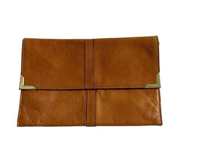 Vintage Leather Pouch Clutch Purse Made in Lebanon