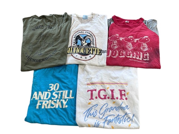 Distressed & Heavily Damaged 5 Pack of Vintage Tees 70s 80s 90s T-shirts Old Worn Unisex Size Large Shirts