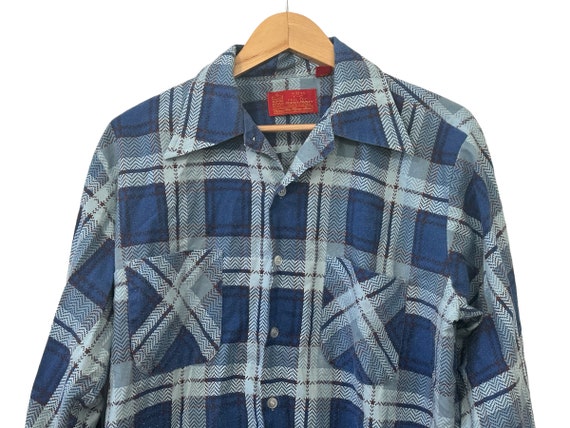 Kings Road Printed Flannel Plaid Long Sleeve Button Down