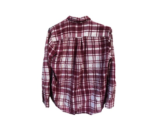 Purple Rose Patchwork Print Flannel Shirt Size Me… - image 4