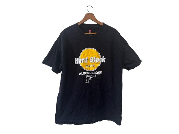 90s 1996 Hard Glock Cafe Albuquerque Gun Owner Funny T-shirt Gag Gift Humor Black Size XL