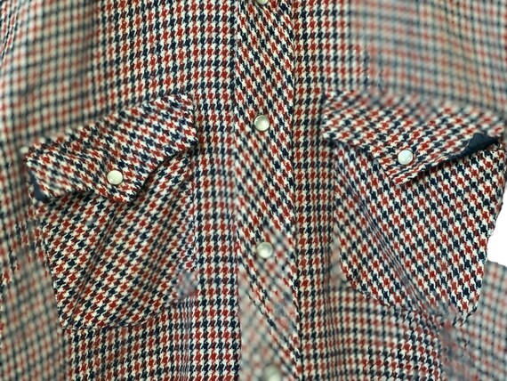 60's 70's Western Flannel Shirt Pearl Snap Button… - image 4