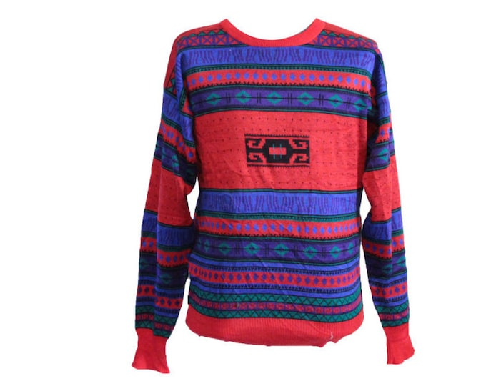 Vintage Red & Blue Meister Ski Sweater Size Adult XL