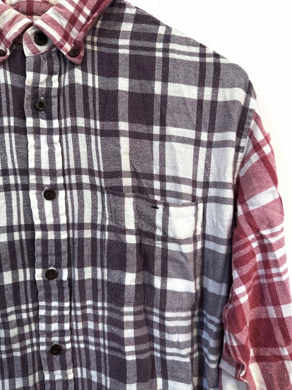Purple Rose Patchwork Print Flannel Shirt Size Me… - image 3