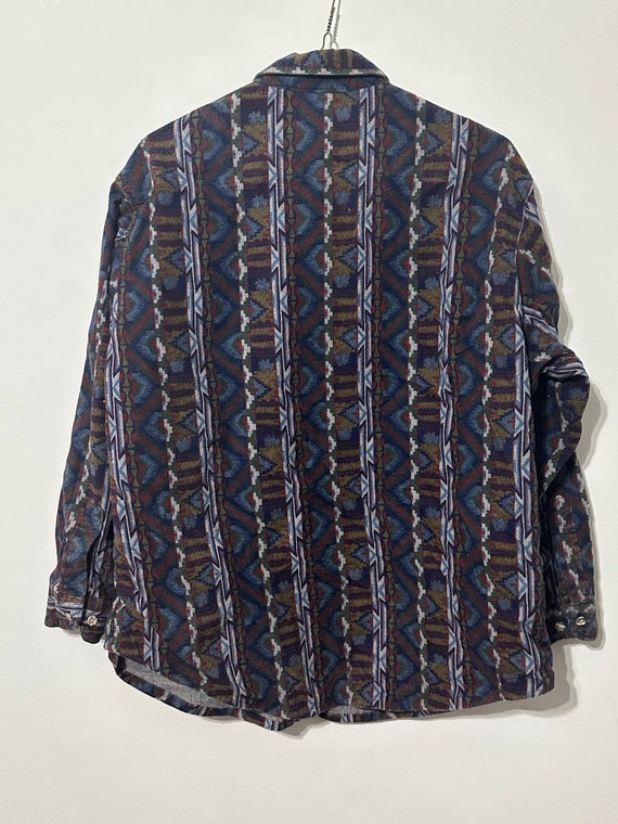 Vintage 90s Abstract Southwestern Print Flannel S… - image 6