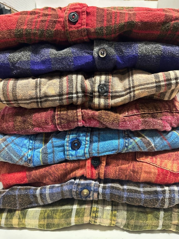 PICK ONE Super Soft Acid Washed Flannel Shirt Unisex Men PICK ONE Super Soft Acid Washed Flannel Shirt Unisex Men