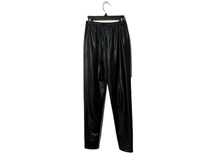 Vintage 90's Spandex Pleather Leggings Pants Women Medium / Large
