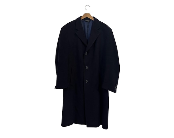 Jos A Bank Men's Black Wool Peacoat Size 40R Men Large Dressy Winter Pea Coat for Men