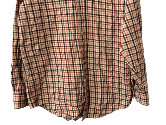 Fall Colors Rust Orange Checked Plaid Vintage Fla… - image 3