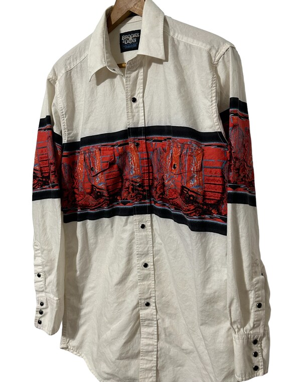 Vintage Brooks and Dunn Western Shirt Cowboy Boot… - image 7