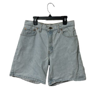 Light Wash Levi&#39;s 80&#39;s 90&#39;s Vintage Shorts 550 Relaxed Fit High Waist Denim Shorts 5 Pocket Design Women