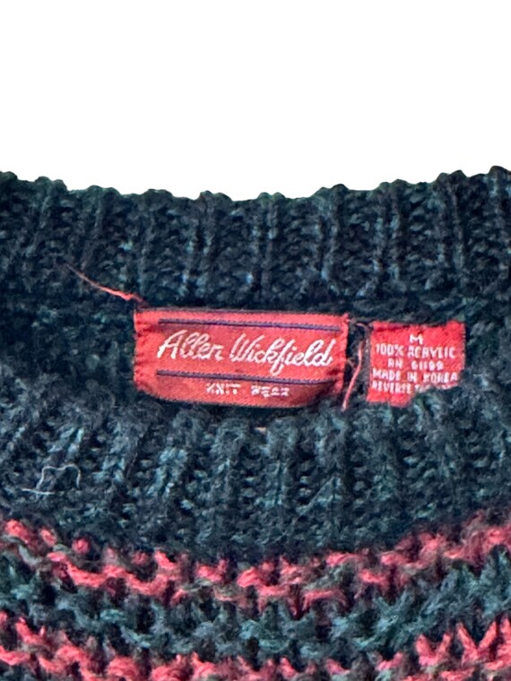 80's Abstract Patterned Knit Oversized Pullover S… - image 5