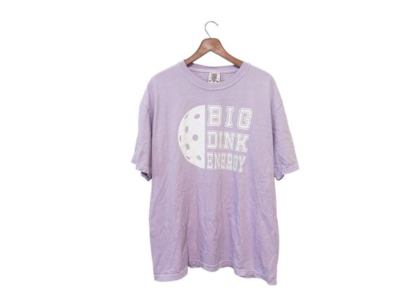 Big Dink Energy Funny Pickleball T-shirt Light Purple Lavender 100% Cotton Comfort Colors Size XL Unisex