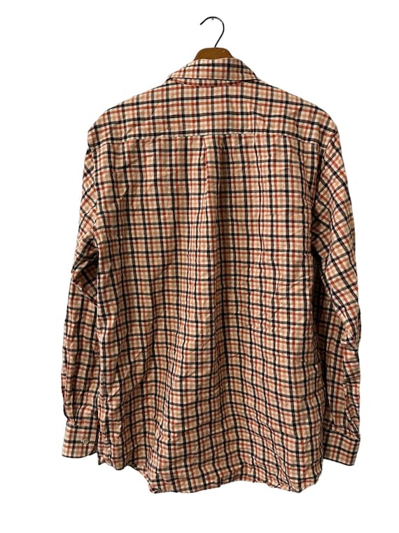 Fall Colors Rust Orange Checked Plaid Vintage Fla… - image 6