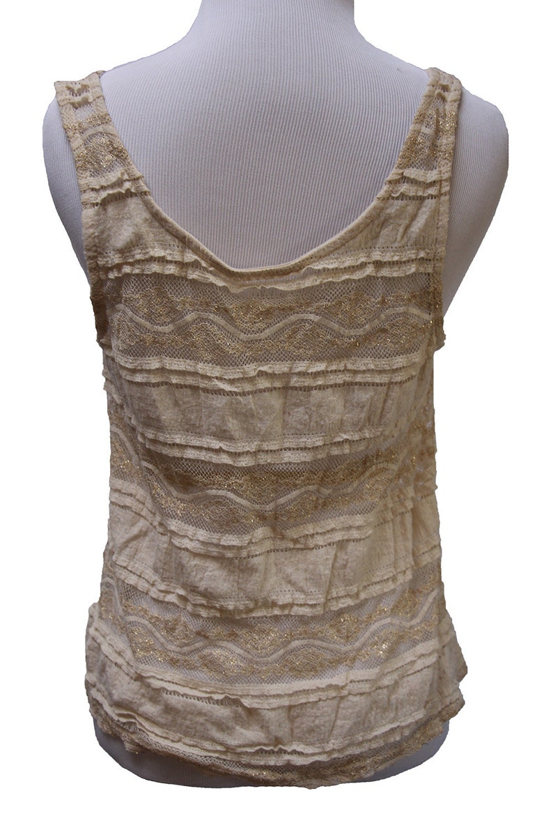 Women's Lace Tank Top Cream Color Size Small Etsy