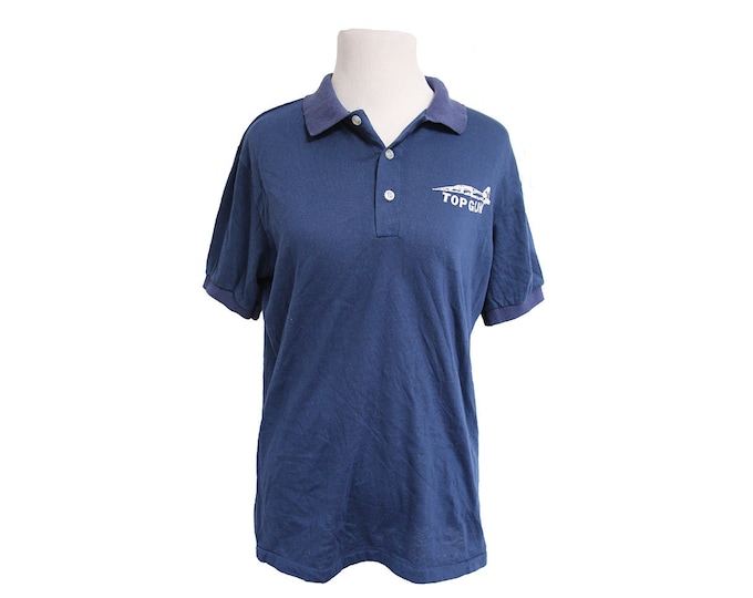 Vintage 80's Top Gun Polo Shirt Men's Size Medium