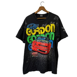 1995 ジェフ・ゴードン NASCAR レーシング ヴィンテージ グラフィック Tシャツ ブラック 半袖 コットン ユニセックス XL デュポン レーシング モンテカルロ 90年代 レースカー Tシャツ