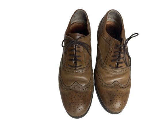 Men\'s Stafford leather sz.9 D dress shoes. Brogue wingtip.‎ Leather soles Men main image 4