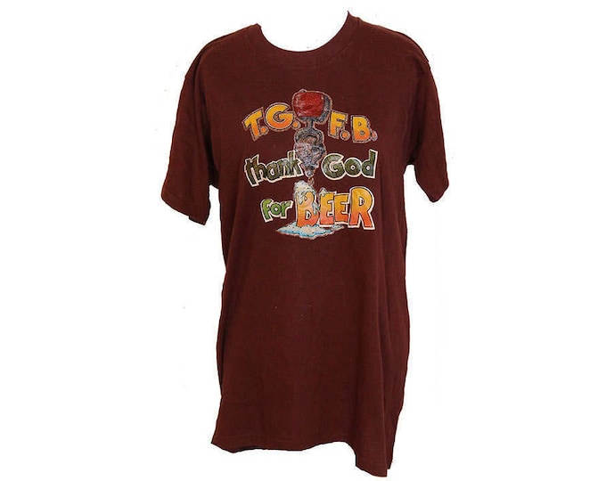 70's Vintage Beer T-shirt TGFB Thank God for Beer Size Small