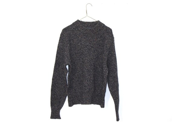 Gray Wool Sweater Vintage Mens Grandpacore Muted Neutral Color For Men