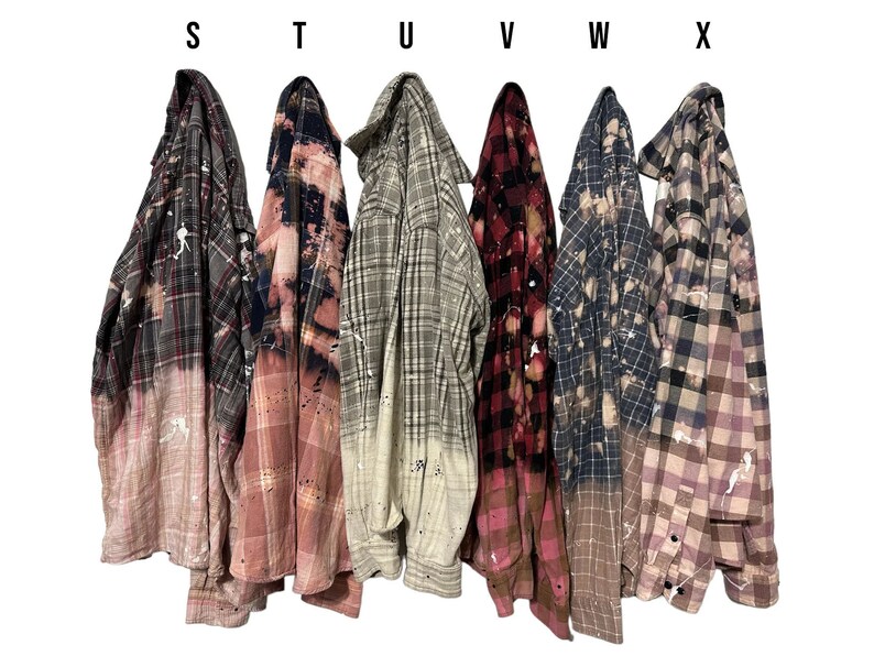 PICK ONE: Heavily Distressed Painted Flannel Shirts with Frayed Holes image 5