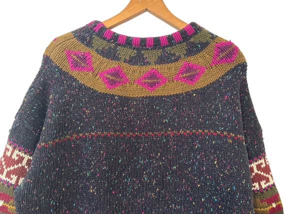 Vintage Ivy Fair Isle Floral Patterned Thick Knit… - image 7