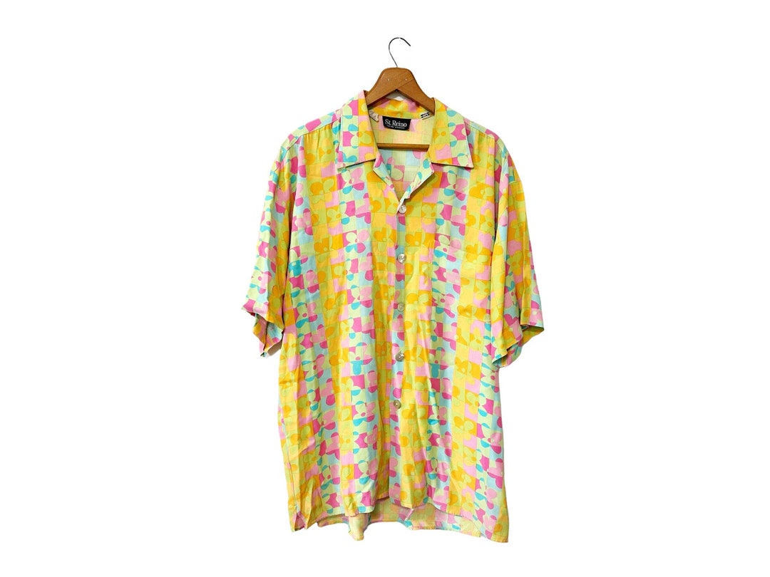 Vintage 70s Boys Disco Shirt, Birds and Flowers, Slim Fit main image 0