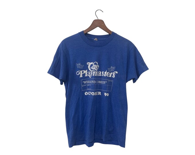 1990 The Playmasters Weekend Comedy T-shirt 90s Tee Faded Theater Tshirt Size Medium