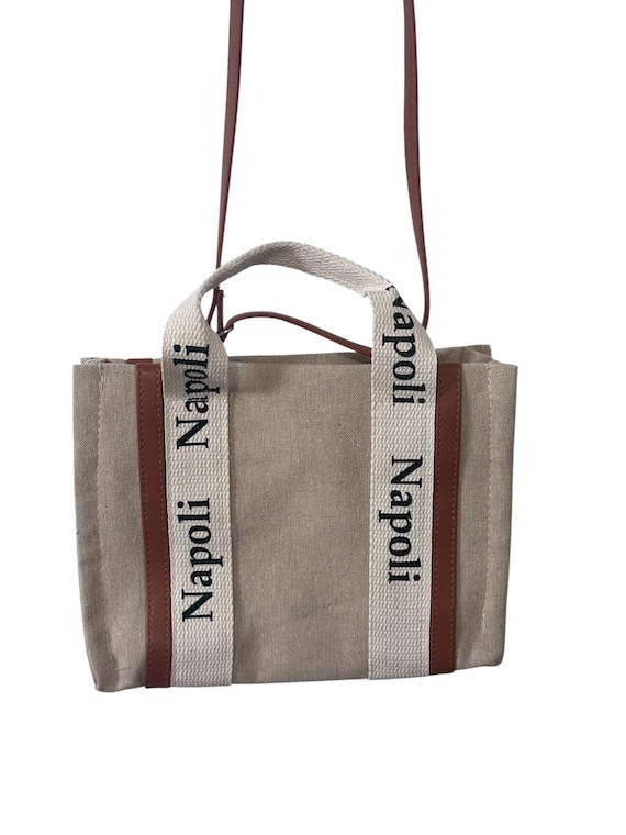 Napoli Italy Crossbody Canvas Purse Italian Bag with Adjustable Strap