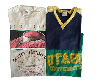 Vintage T-shirt 4 Pack Distressed Damaged 80s 90s Tees Size Large Adult Unisex Graphic Shirts