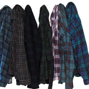 Custom Distressed Mystery Oversize Flannel Shirt Mystery Plaid Grunge Style Unisex Clothing All Colors image 1