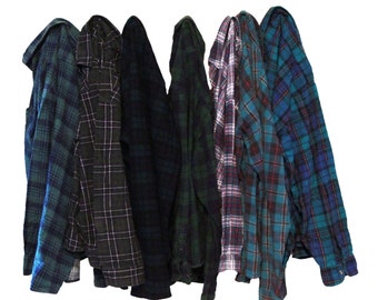 Distressed Oversize Flannel Shirt