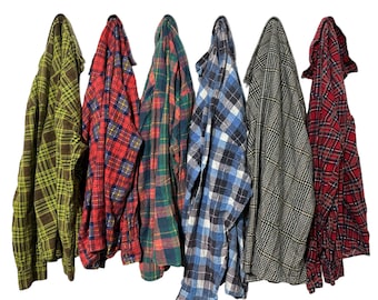 PICK ONE: Vintage Worn 80s 90s Grunge Flannel Shirt Unisex Plaid