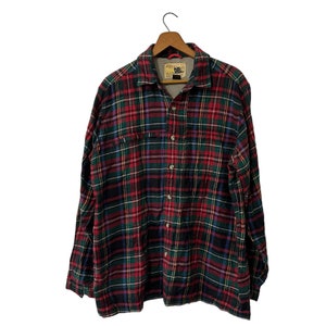 Outback Rider Plaid Flannel Long Sleeve Shirt with Zip Up Pocket and Concealment Pocket Red Green Blue Black Yellow White Plaid Men&#39;s Large