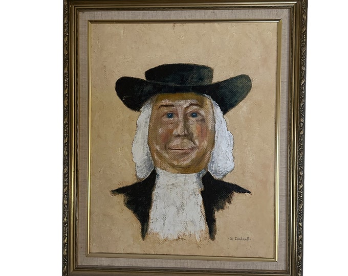 Ironic Wall Art Framed Canvas Portrait Painting of the Quaker Oats Man Size 20" x 24"