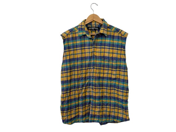 Urban Freedom Colorful Plaid Sleeveless Flannel S… - image 1