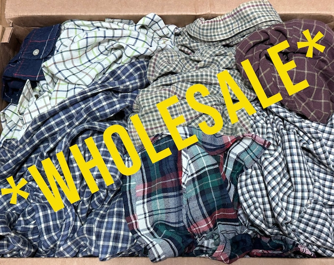 25 Men's Shirts Mixed Grades and Sizes Button Down Plaid Dress Shirt Discounted Wholesale Lot