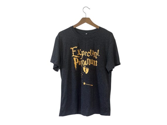 Expectant Patronum Maternity Shirt Funny Harry Potter T-shirt Gray Soft Short Sleeve Womens Large