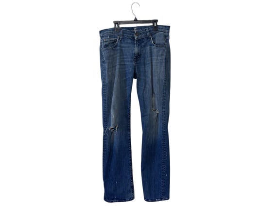 7 For All Mankind Austyn Jeans Distressed Ripped Paint Size 30 Mens Jean
