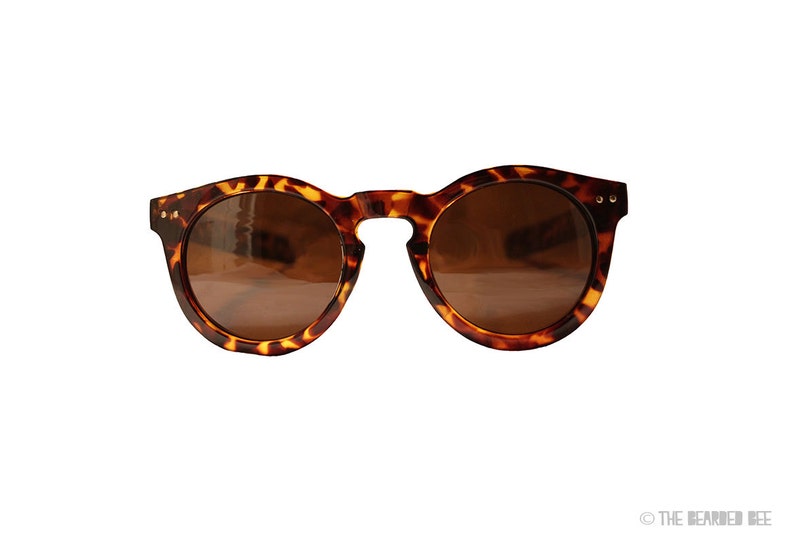 Dark Lens Retro Rounded Sunglasses for Women in Black or Tortoise Shell Color image 5