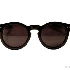 Dark Lens Retro Rounded Sunglasses for Women in Black or Tortoise Shell Color image 2